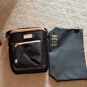 BEIS Black and Tan Baby Bag Set